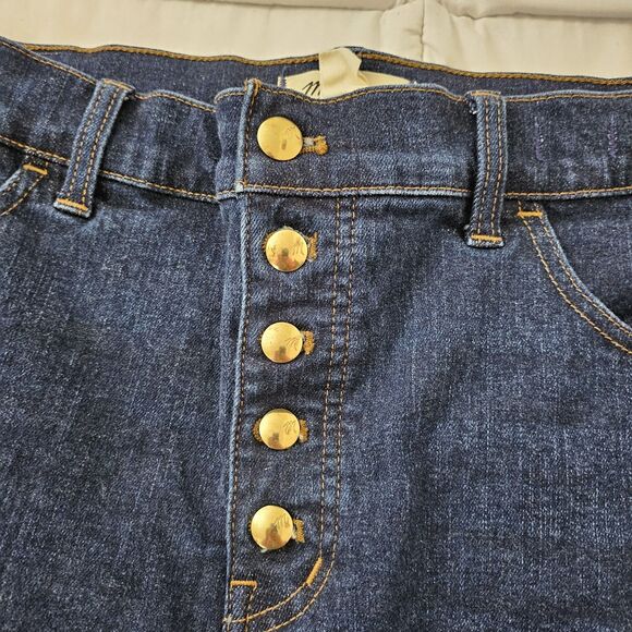 Madewell Jeans Womens 32 Blue Mid Rise Kick Out Flare Button Fly Larkspur - Picture 2 of 12